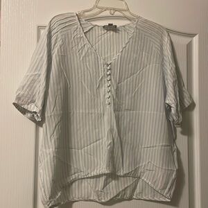 Light blue and white striped top